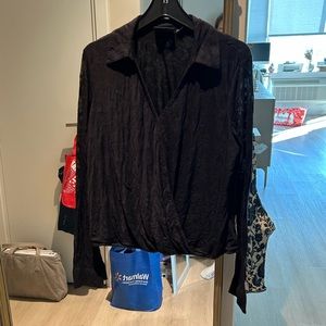 Anthropologie maeve floral burn-out blouse X-Large